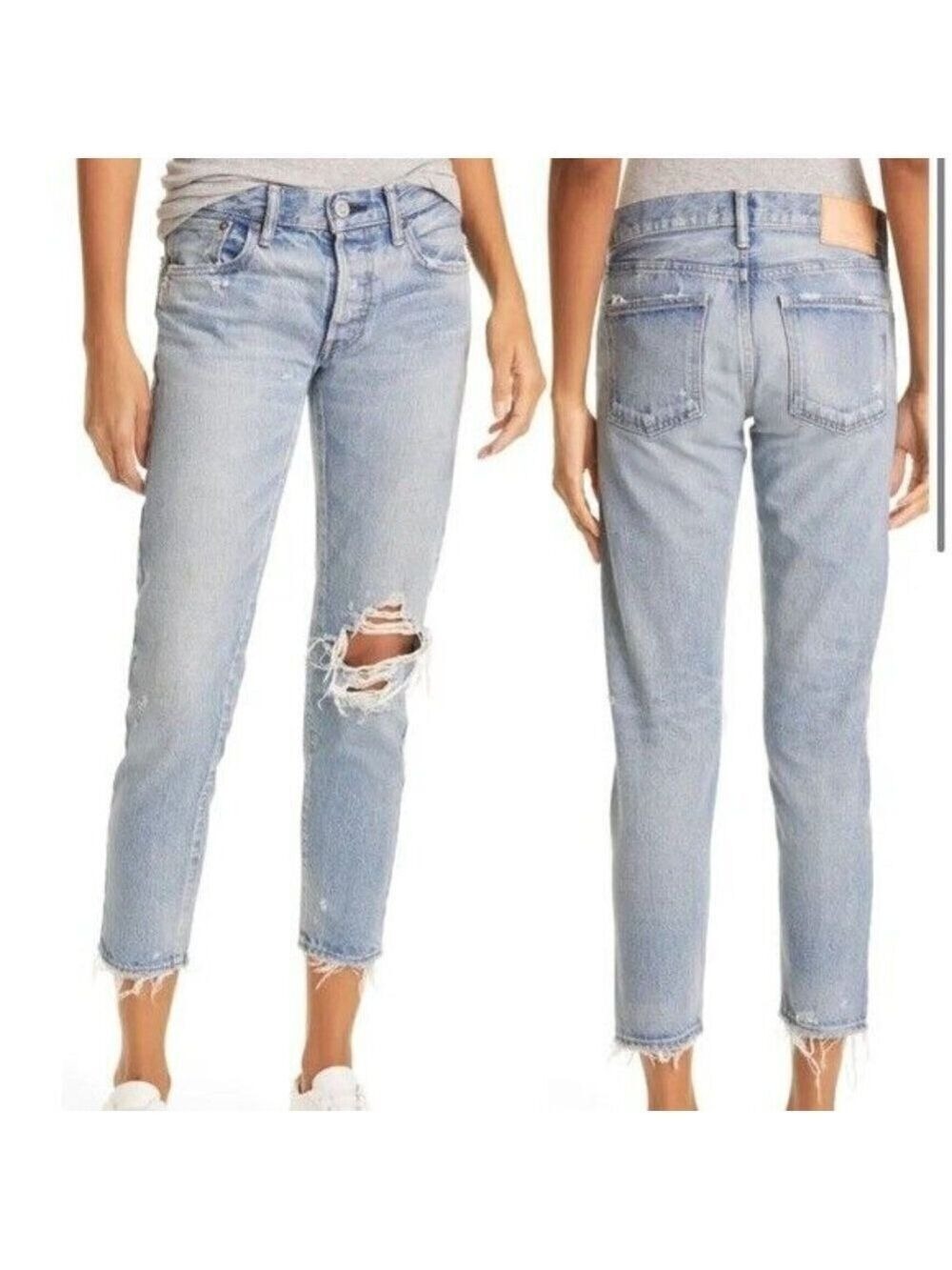 MOUSSY "Raleigh" distress BNWOT jeans sz 24 women's new designer tapered ankle.
